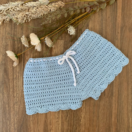 Girls Crocheted cotton shorts ,size 2/3