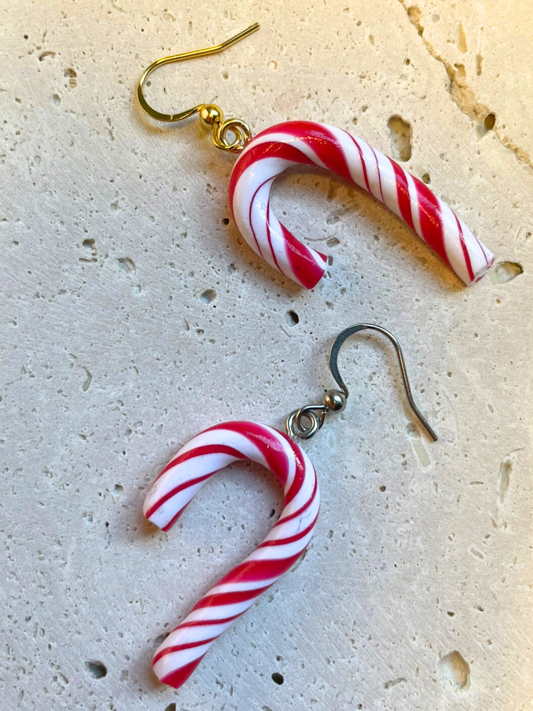 Candy Cane Christmas Earrings
