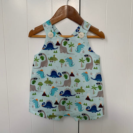 Baby boys dinosaur overalls , size 0