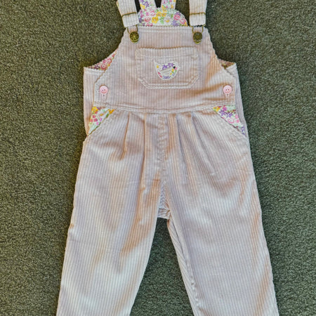 Pink Soft Cord Overalls