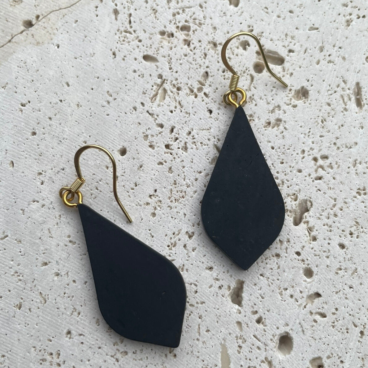 Black Neon Leaf Drop Earrings