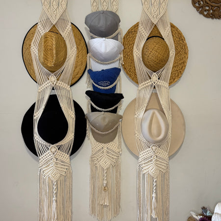 Macrame 4 Hats & 5-10 Caps Hanger