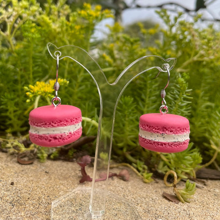 Pink Macaron Polymer Clay Earrings