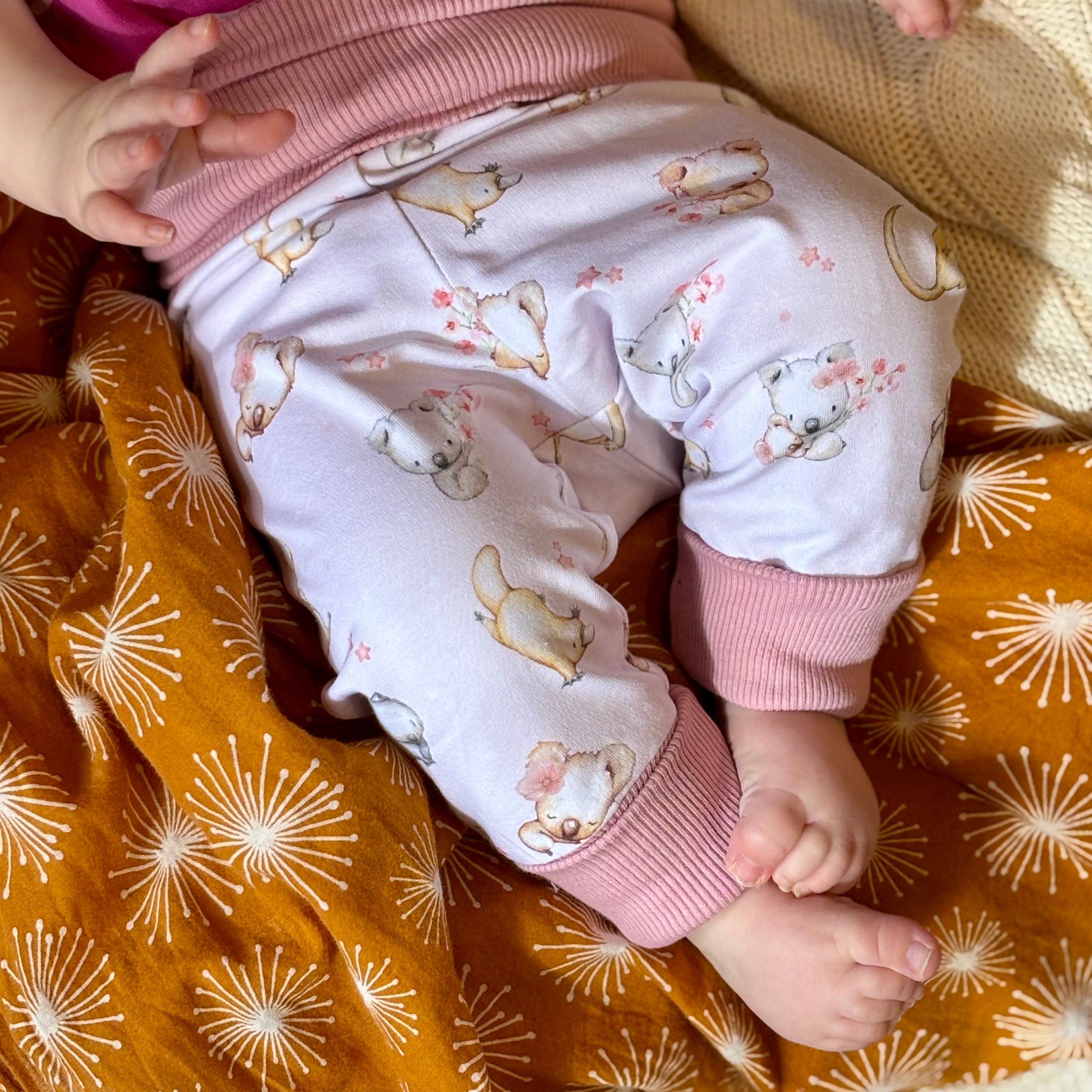 Baby Pants and Hat Set - Pink Koala Platypus