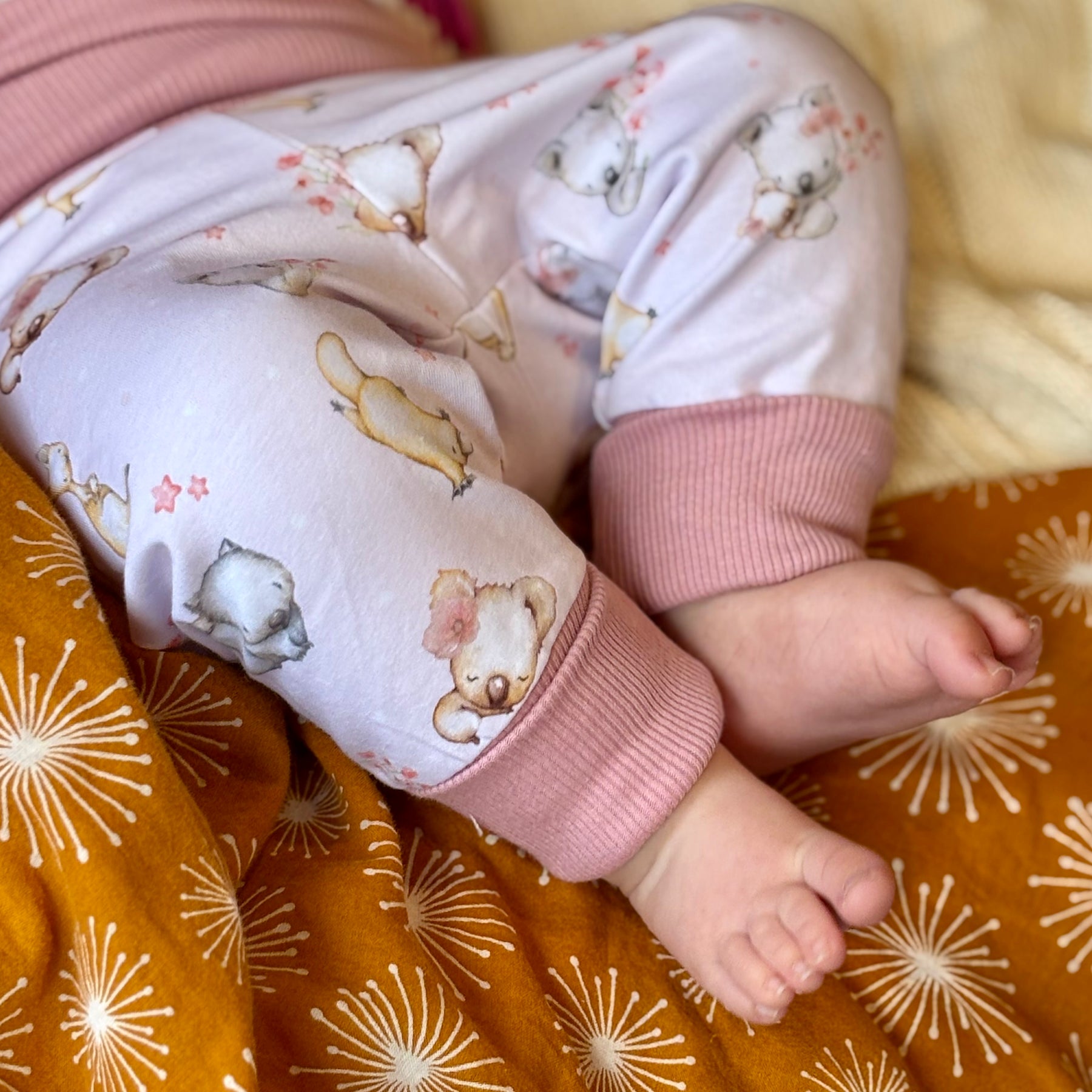 Baby Pants and Hat Set - Pink Koala Platypus