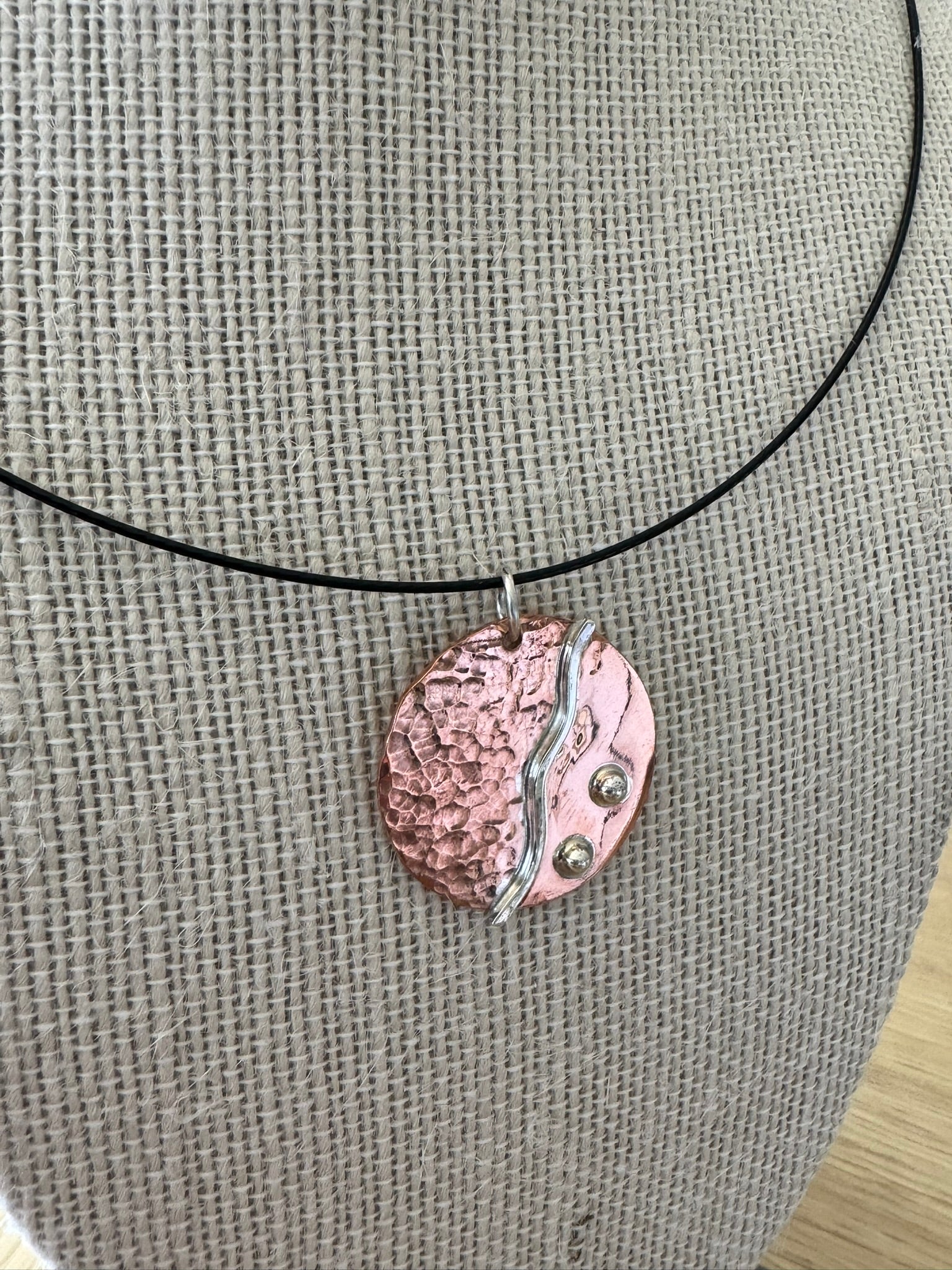Handmade Copper and Sterling Silver Pendant