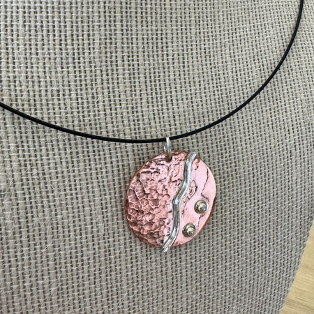 Handmade Copper and Sterling Silver Pendant