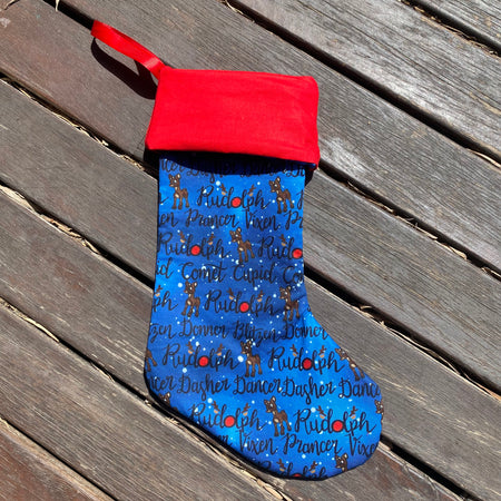 Reindeer Names Christmas Stocking