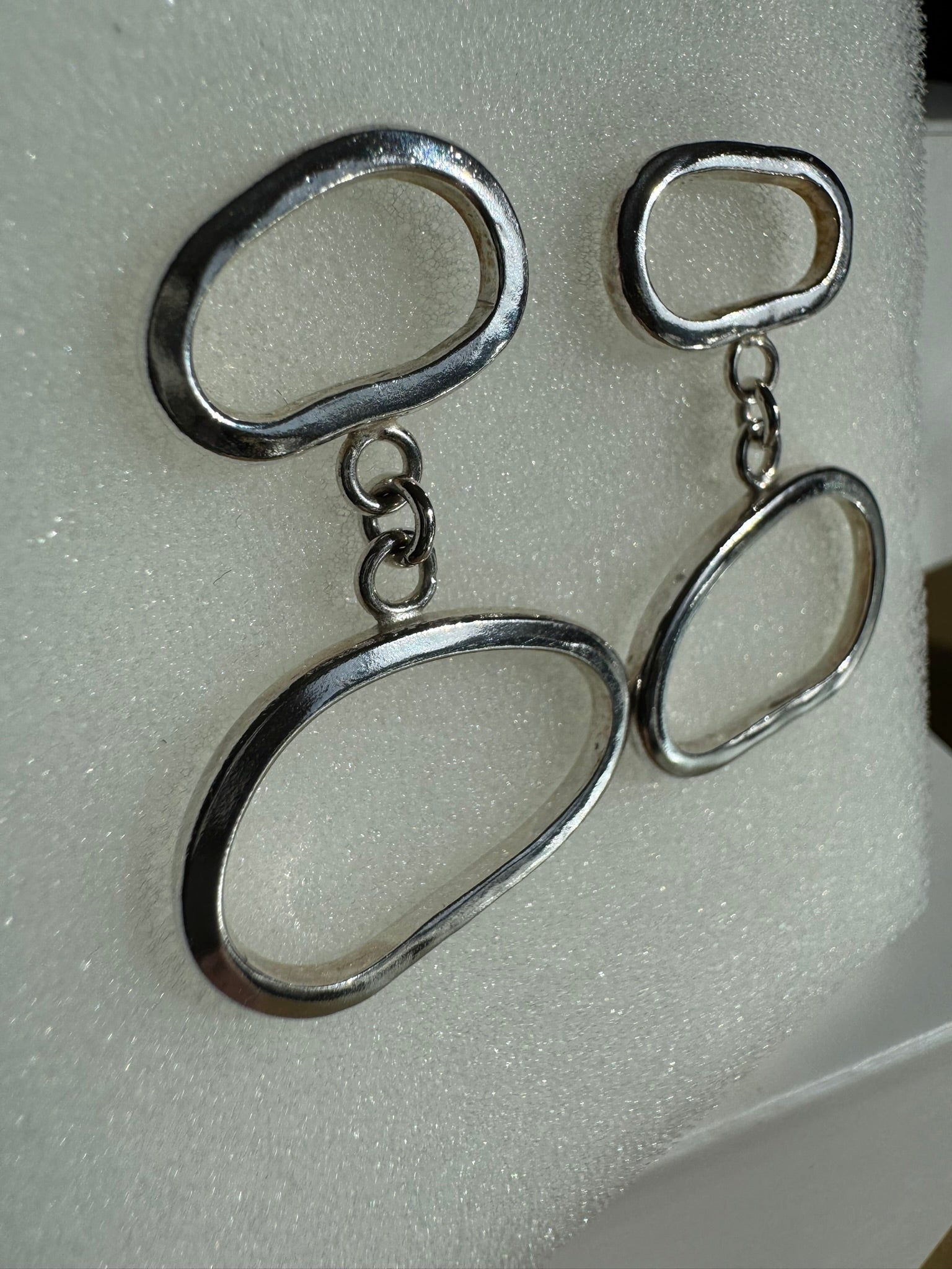 Organic Form Sterling Silver Dangle Earrings