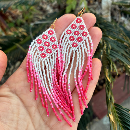 Beaded fringe earrings - Poppie Fringe