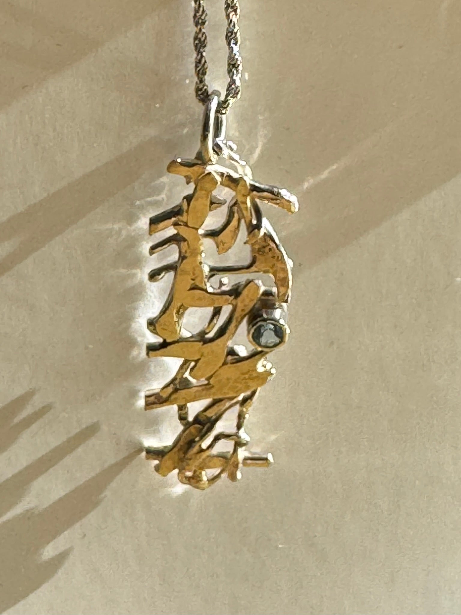 Handmade Sterling Silver Pendant with London Blue Topaz