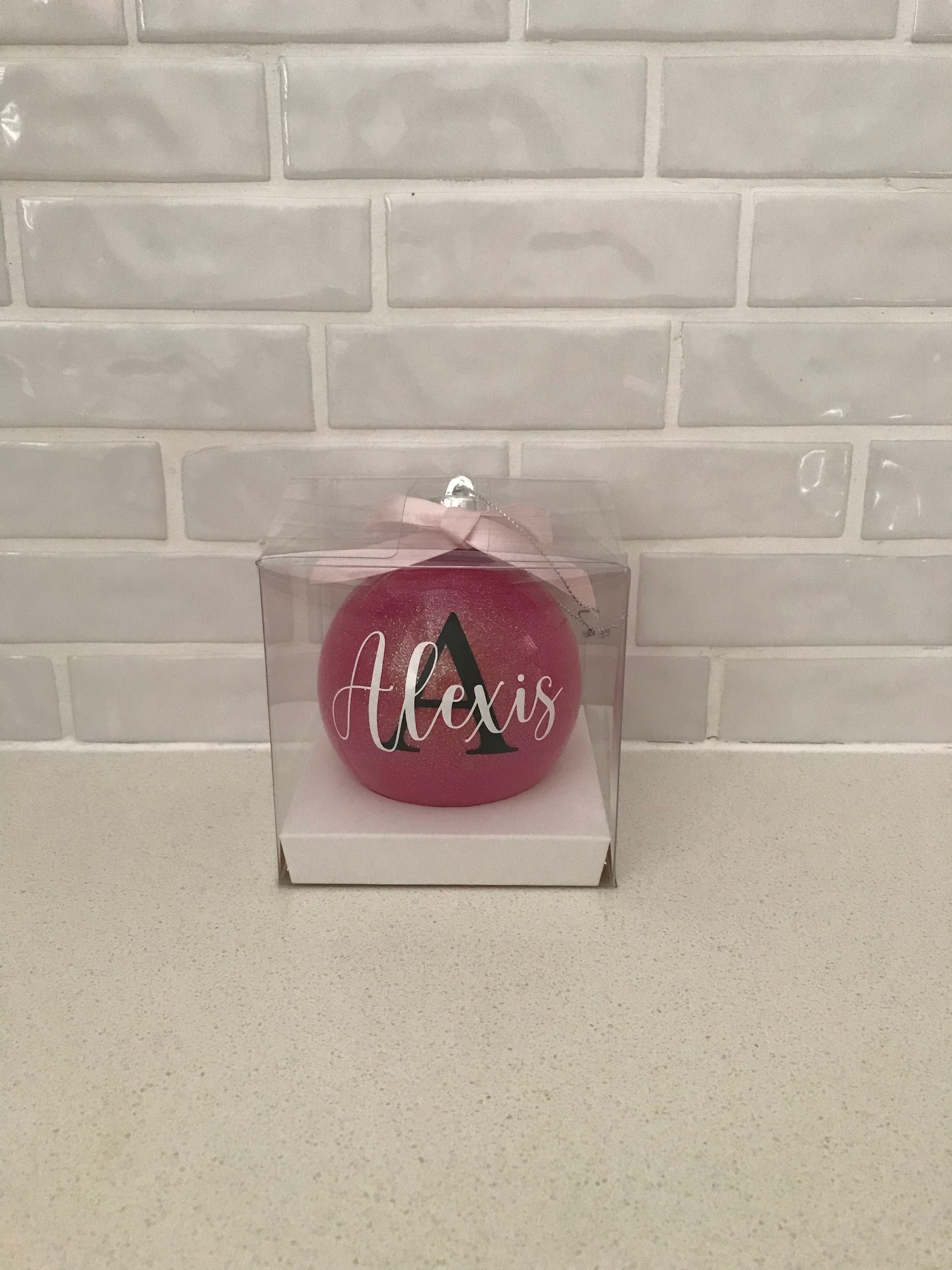 Personalised Christmas Glitter Baubles