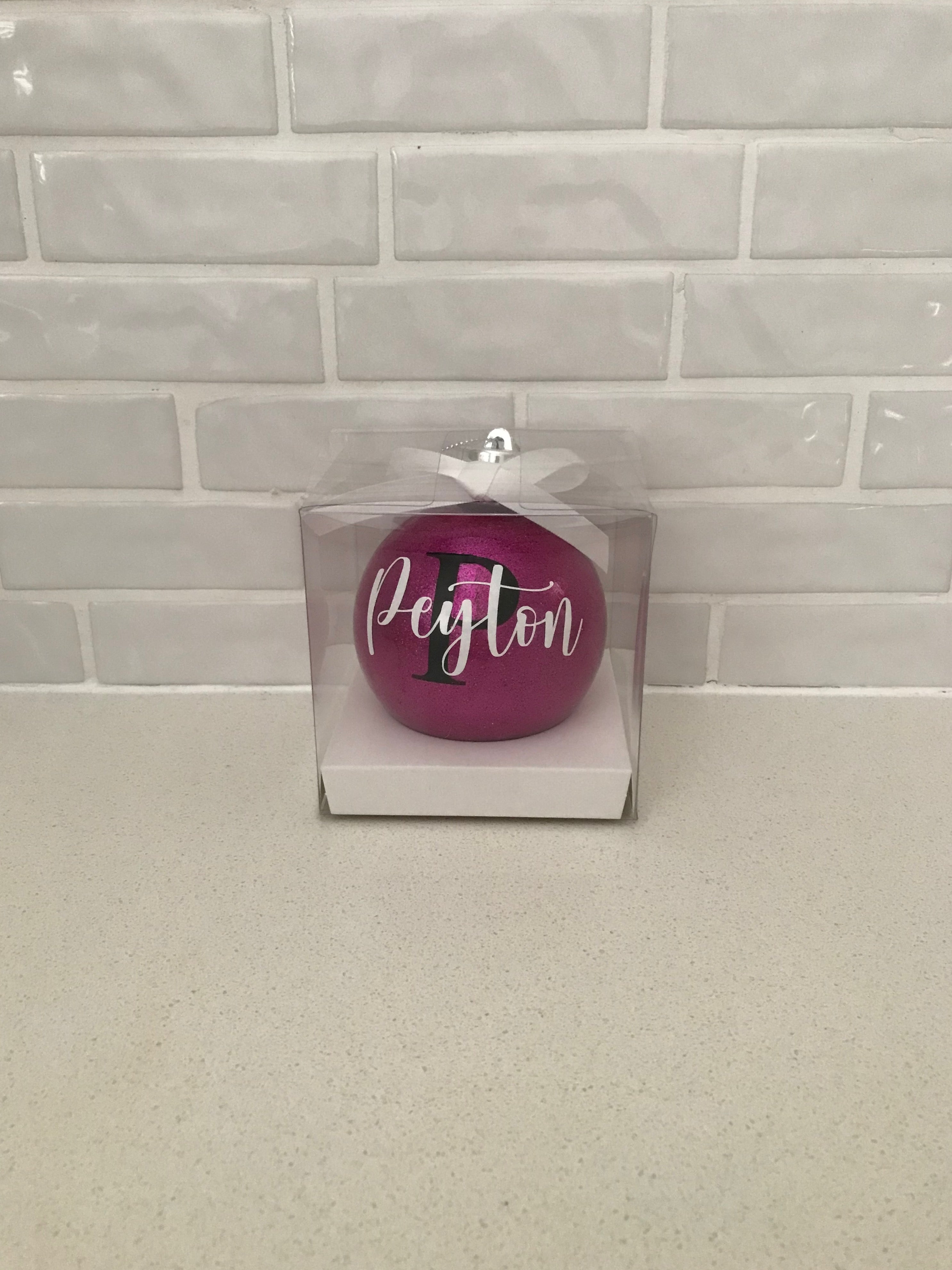 Personalised Christmas Glitter Baubles