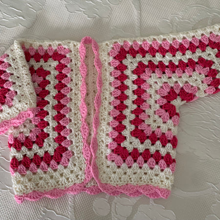 Crocheted hexi cardigan , size 1