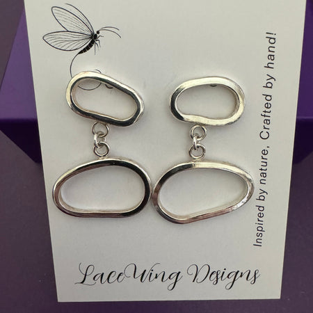 Organic Form Sterling Silver Dangle Earrings