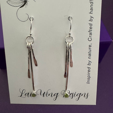 Sterling Silver Drop Earrings with Peridot