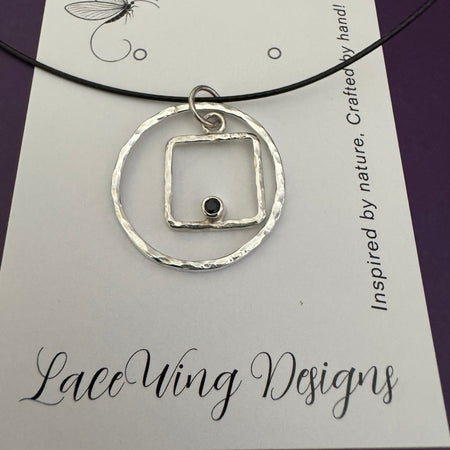 Handmade Sterling Silver Pendant with Blue Sapphire