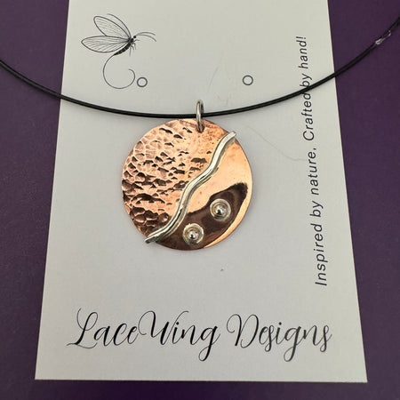 Handmade Copper and Sterling Silver Pendant