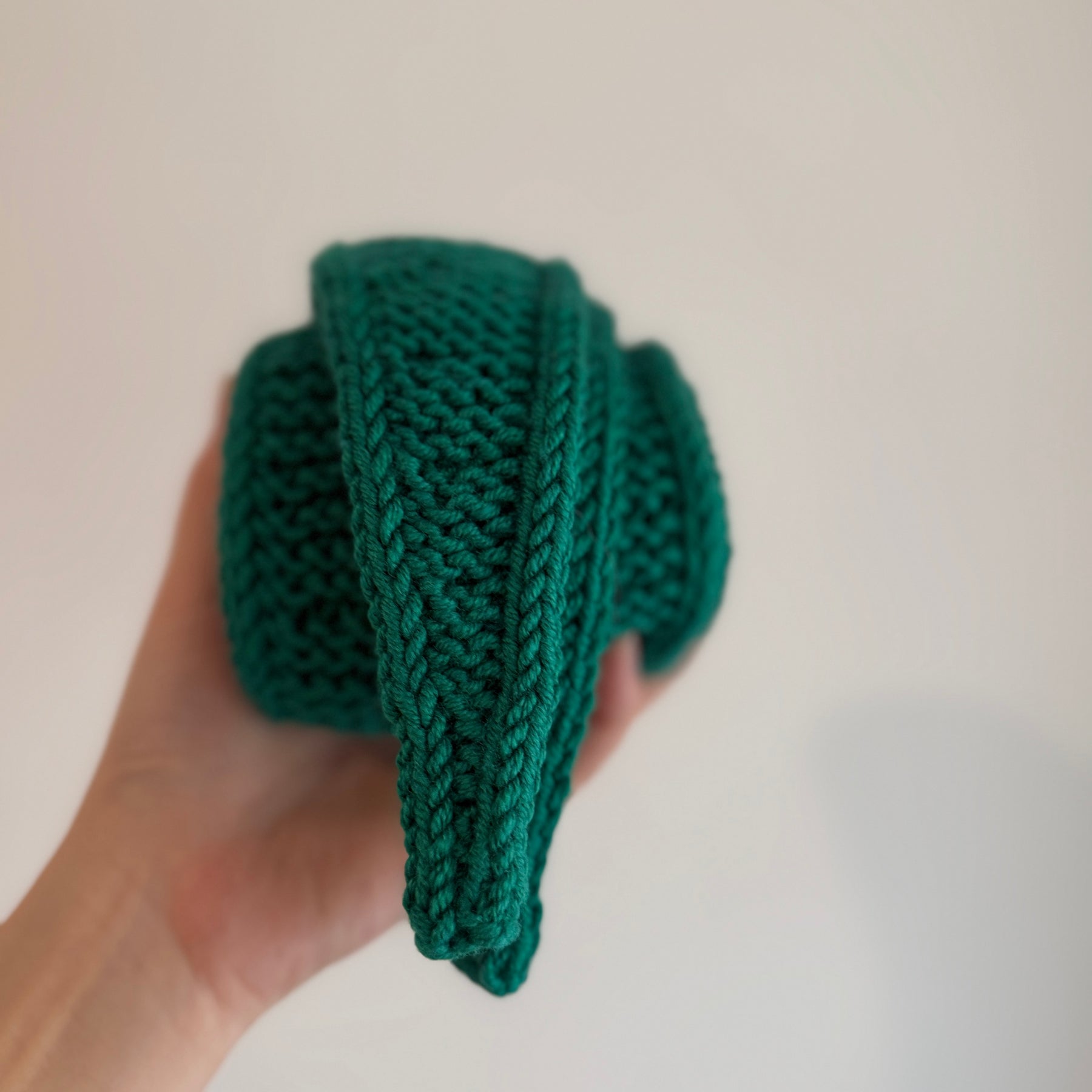 Hand knit sophie scarf in aquamarine green
