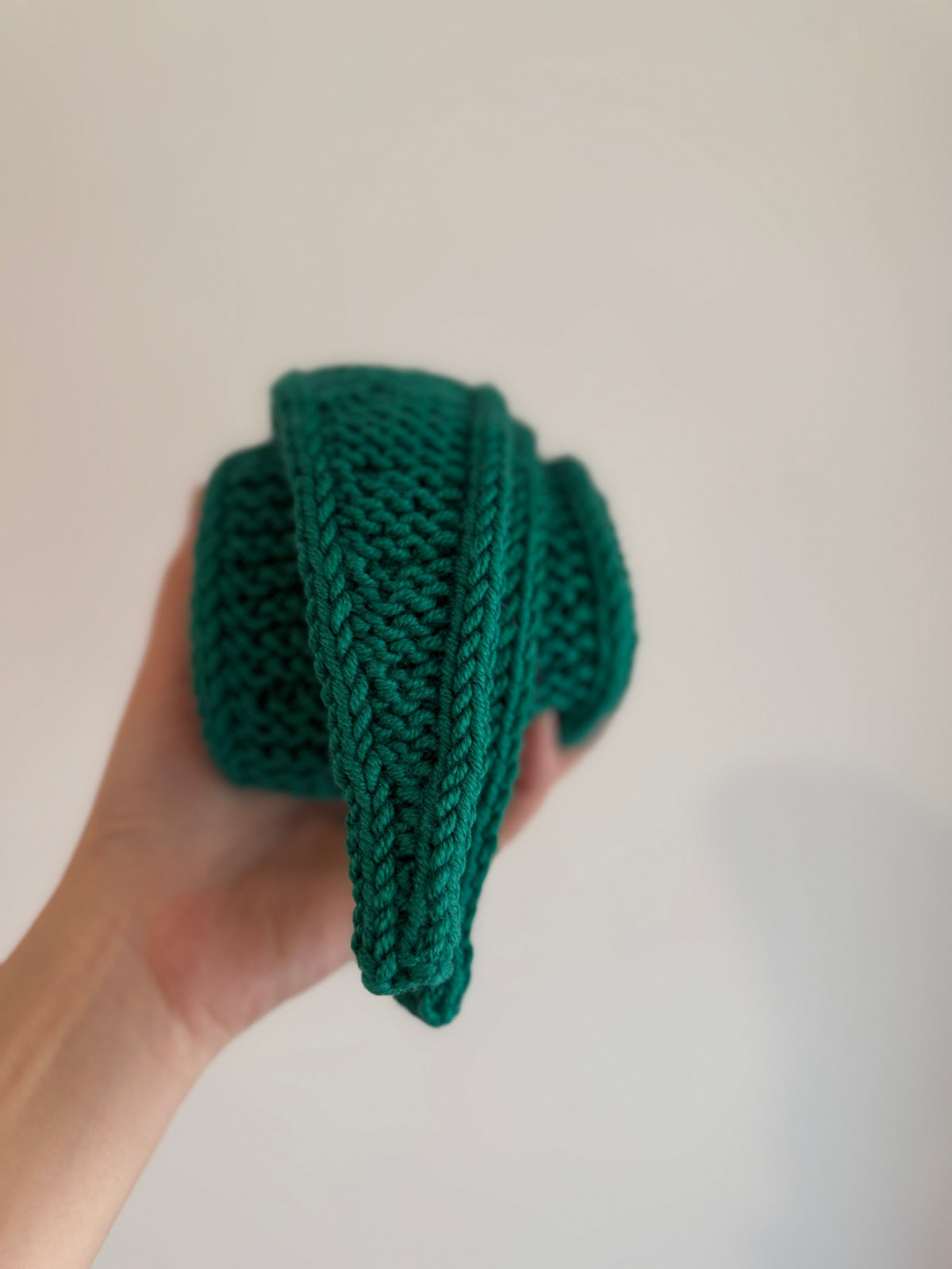 Hand knit sophie scarf in aquamarine green