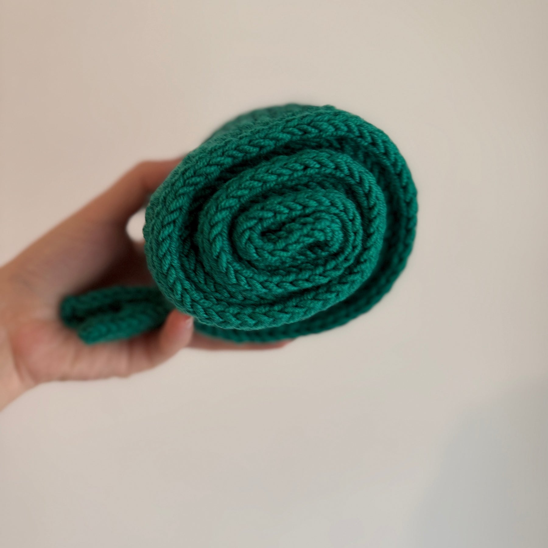 Hand knit sophie scarf in aquamarine green