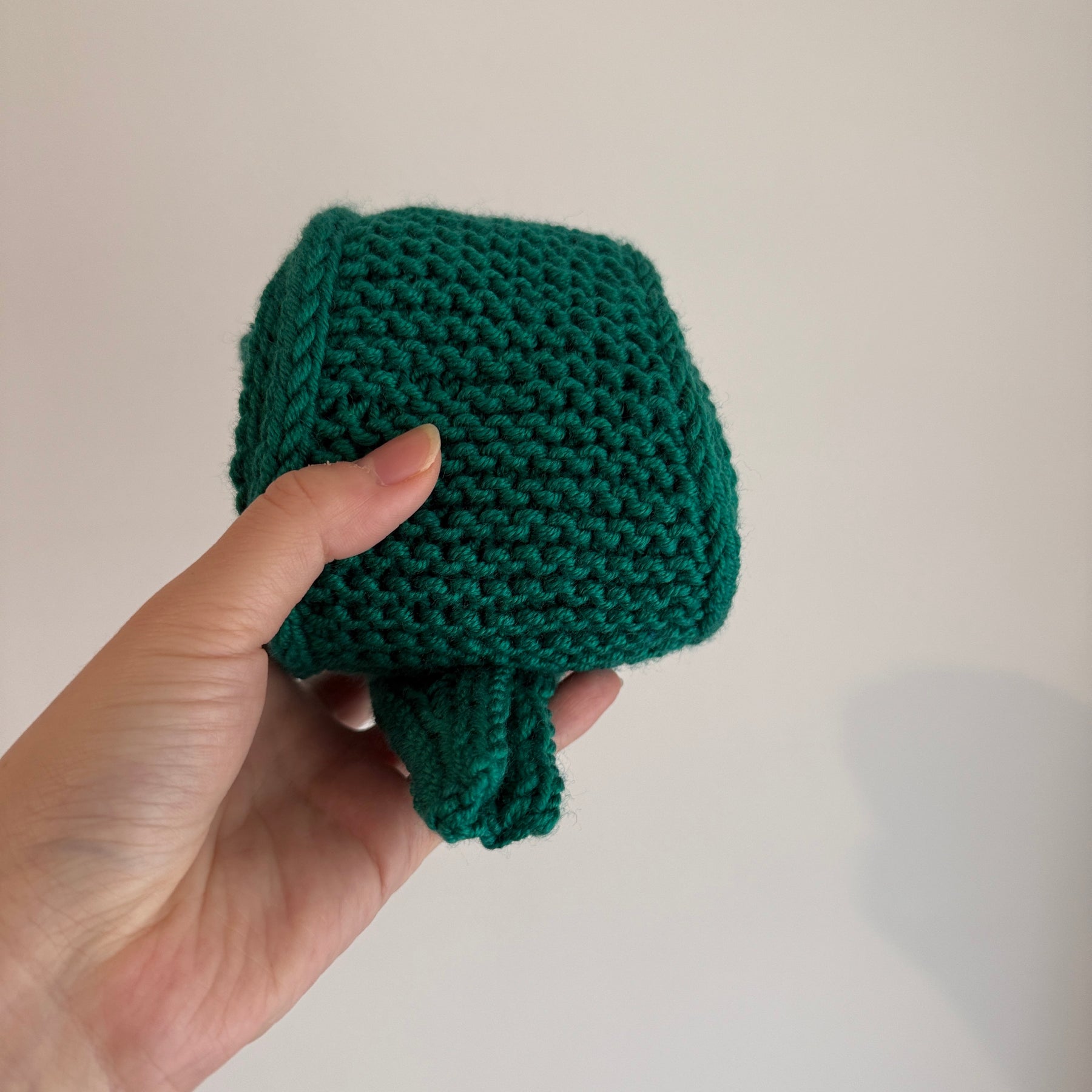 Hand knit sophie scarf in aquamarine green