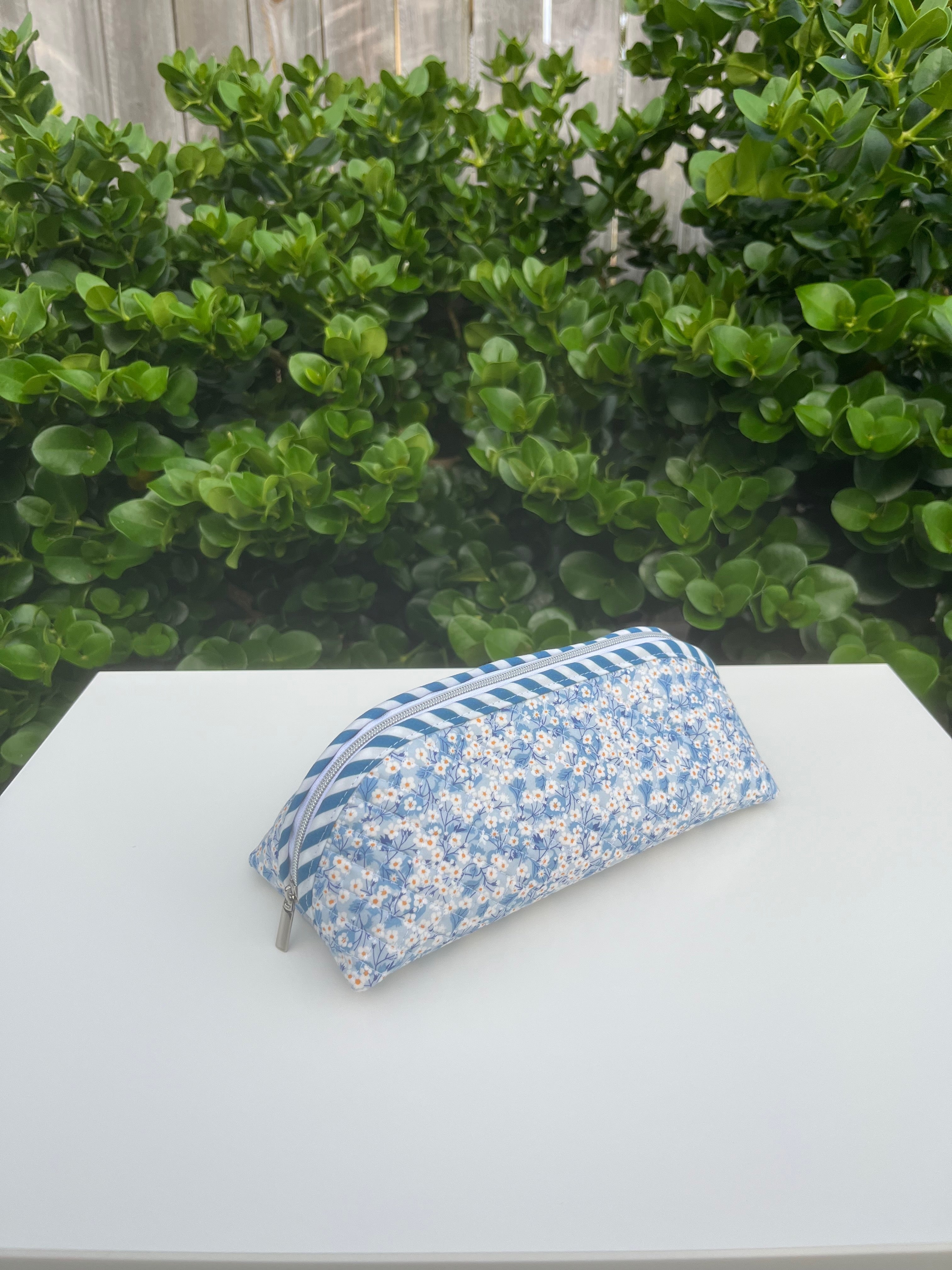 Quilted Trixie Zip Pouch – Liberty ‘Mitsi Valeria Blue’