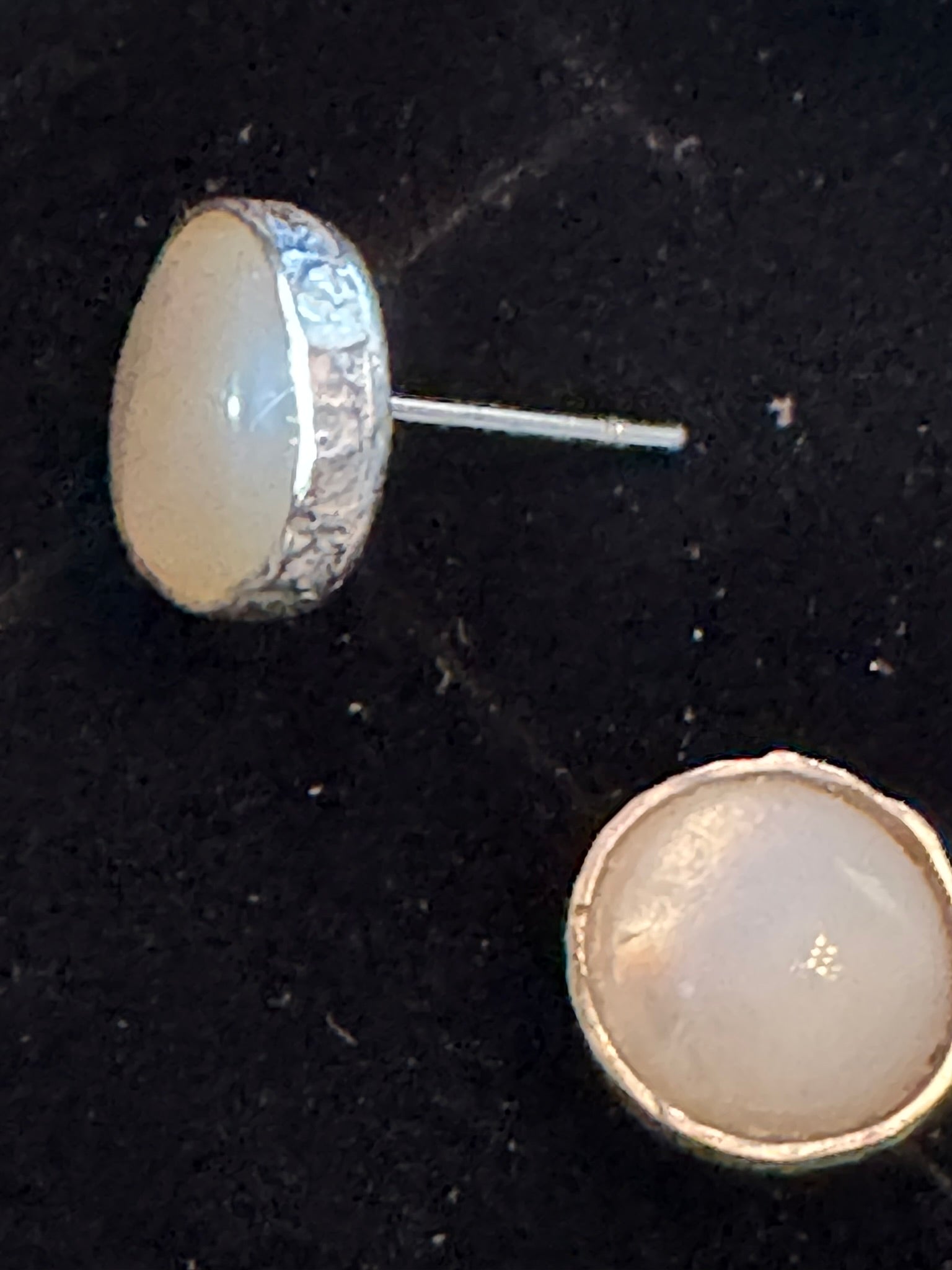 Handmade Sterling Silver Mother of Pearl Stud Earrings