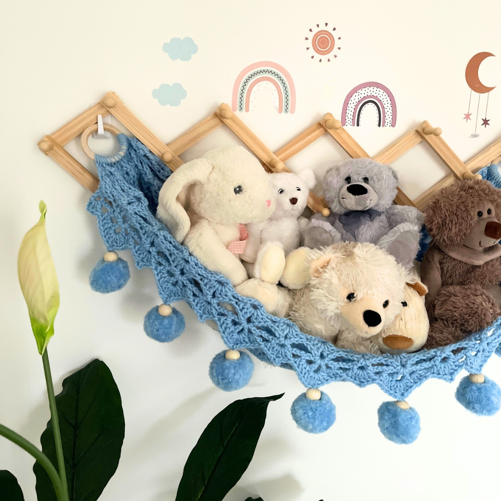 Crochet Toy Hammock - Soft Toy Storage Hammock - Kids Decor