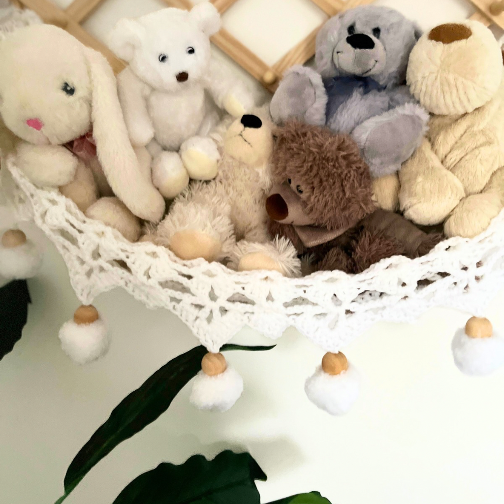 Crochet Toy Hammock - Soft Toy Storage Hammock - Kids Decor