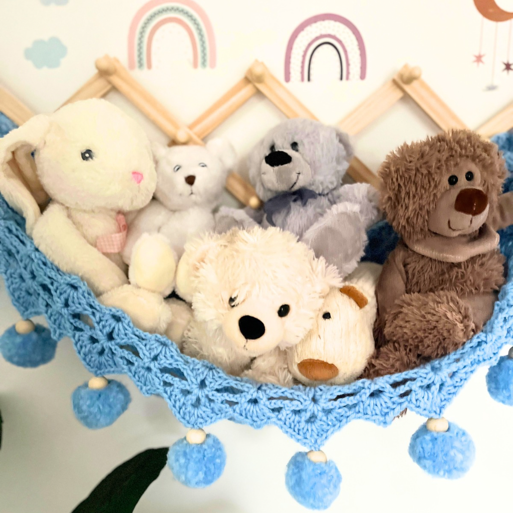 Crochet Toy Hammock - Soft Toy Storage Hammock - Kids Decor