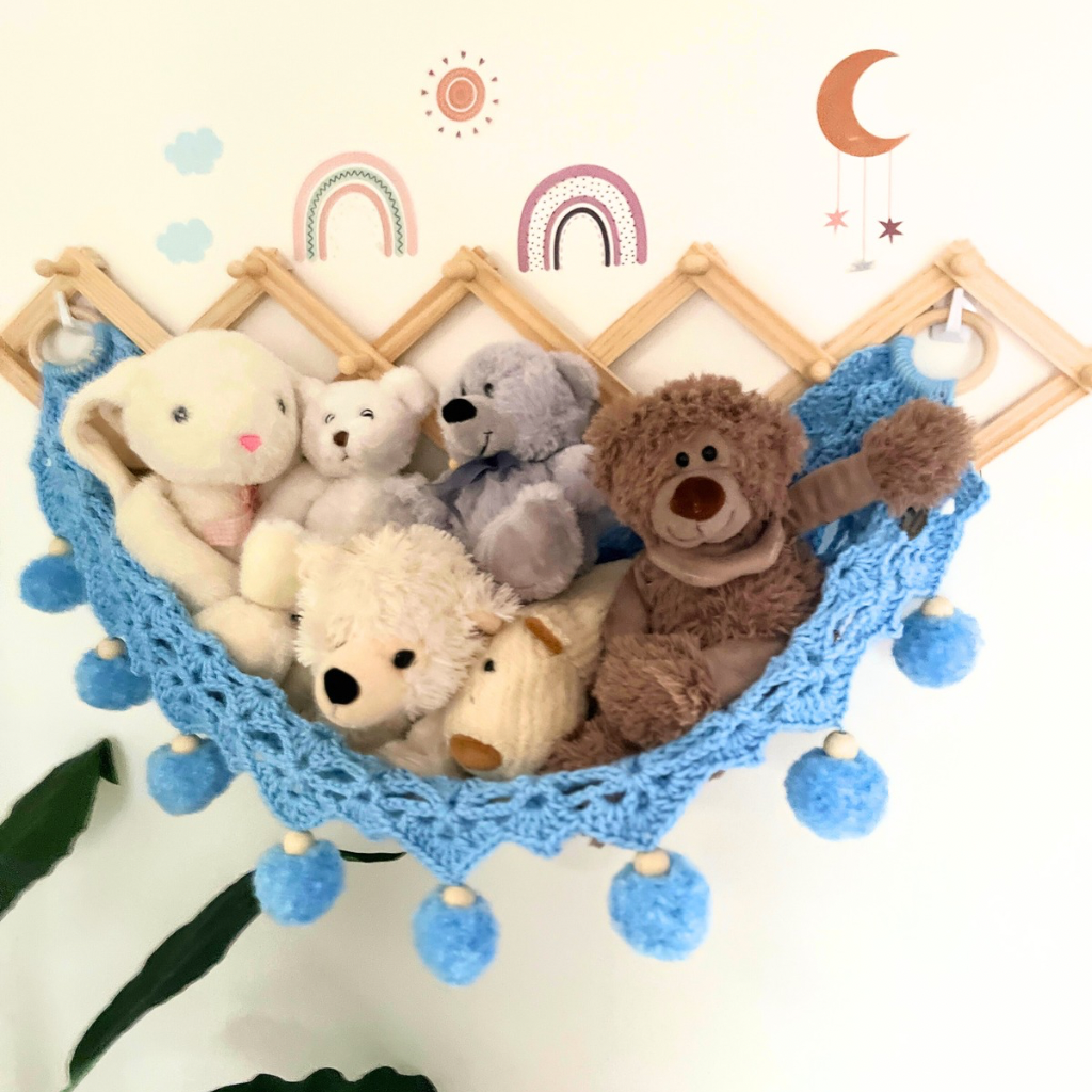 Crochet Toy Hammock - Soft Toy Storage Hammock - Kids Decor