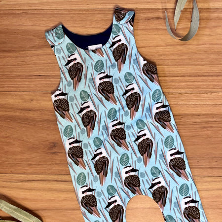 Baby Stretch Overalls - Blue Kookaburras