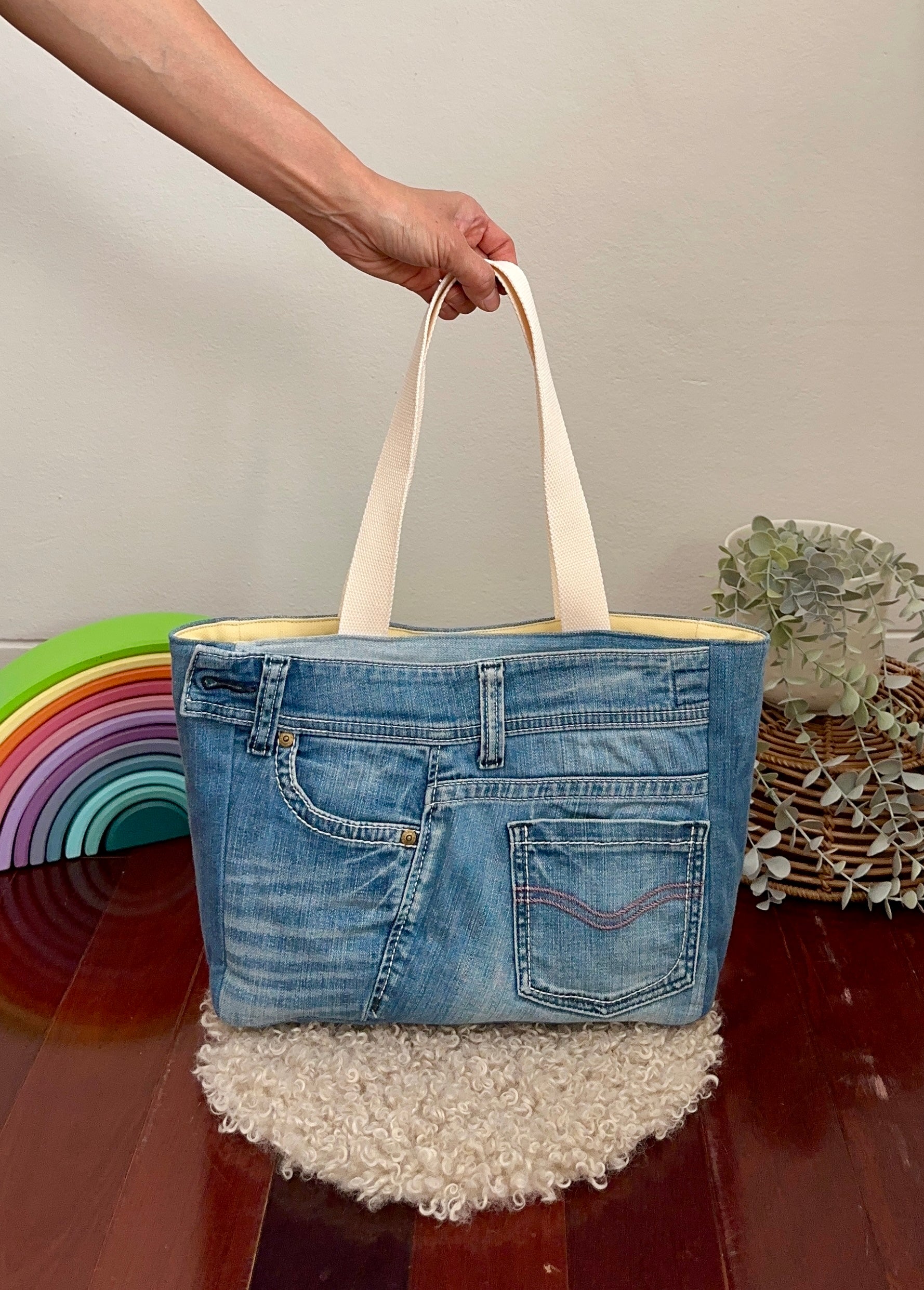 Upcycled Denim Tote with Pure Cotton Lining