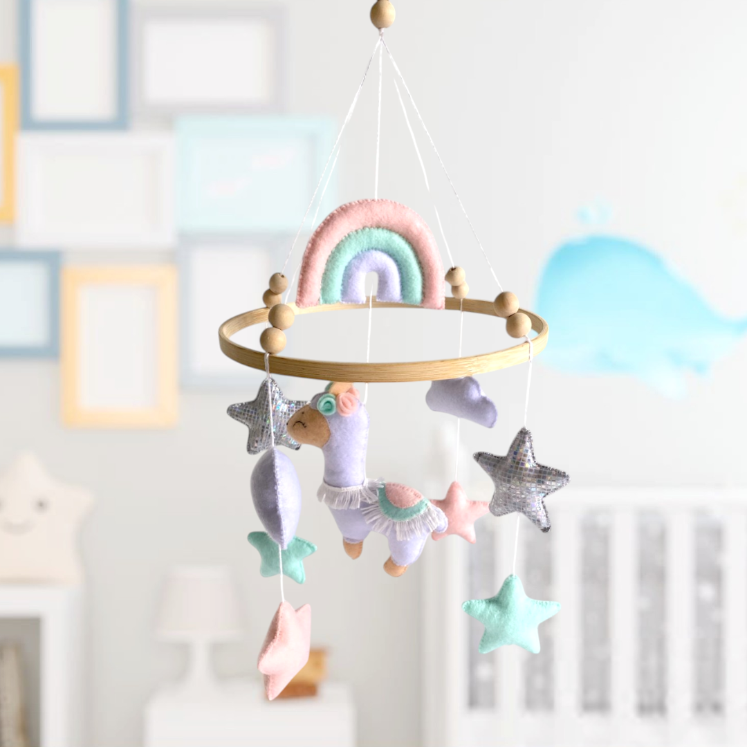 Baby Llama Mobile for Nursery