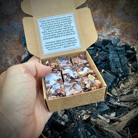 Firestarters - eco friendly, upcycled - pack of 9 - great gift idea!