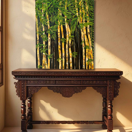 Whispers through the Bamboo- Textured Artwork