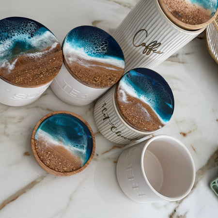 Canisters | Beachdecor | kitchen decor | Set of canisters