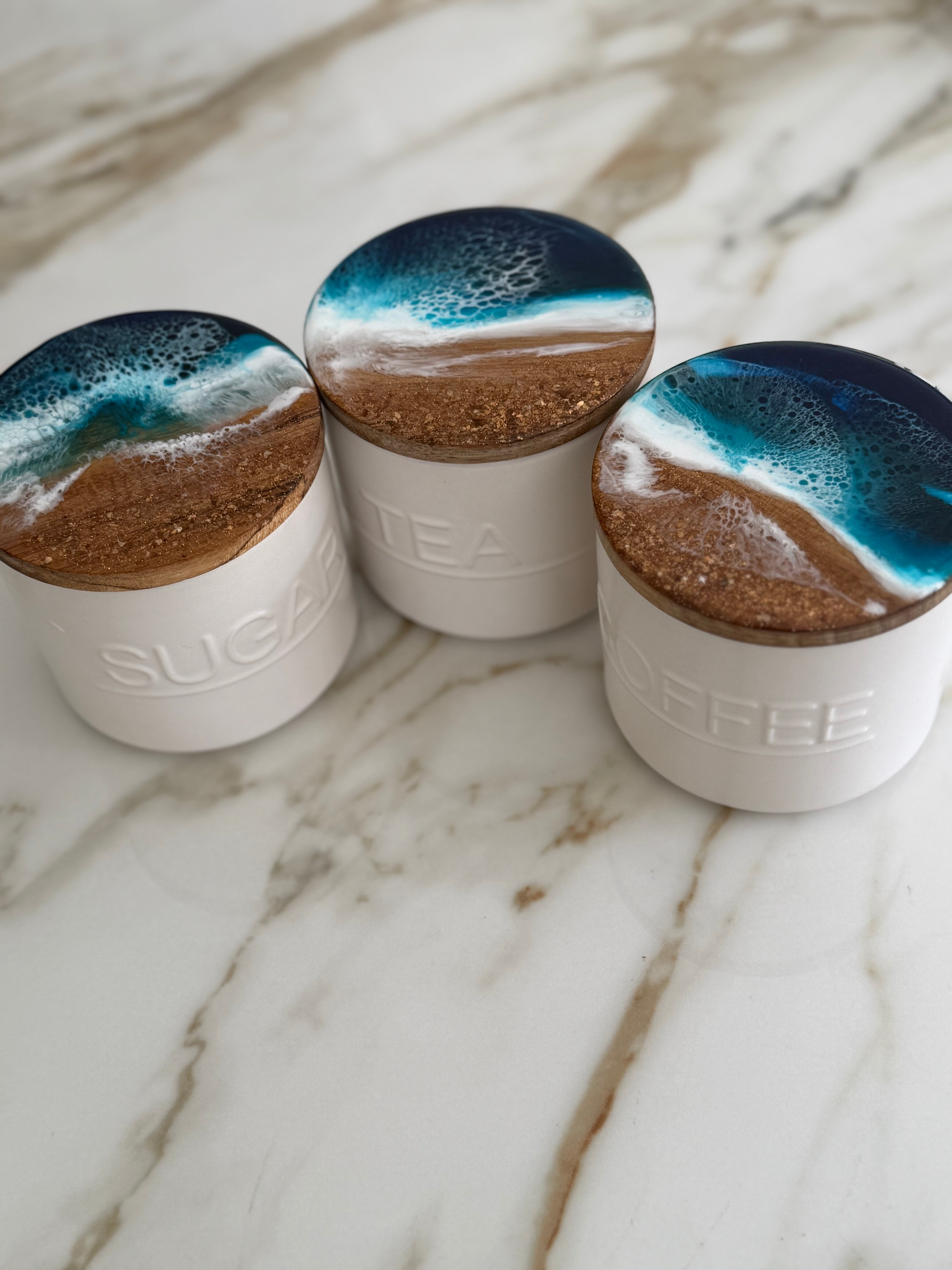Canisters | Beachdecor | kitchen decor | Set of canisters
