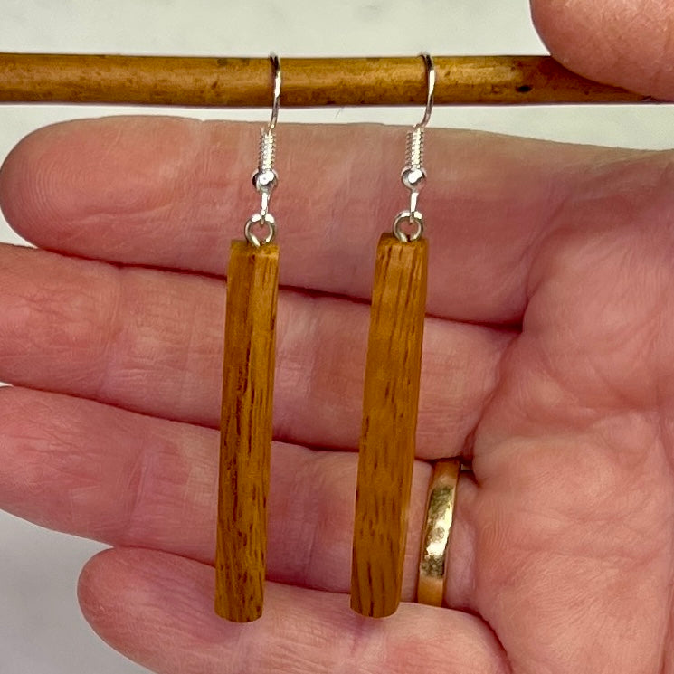 Unique Queensland Maple Earrings Handmade from Recycled Timber