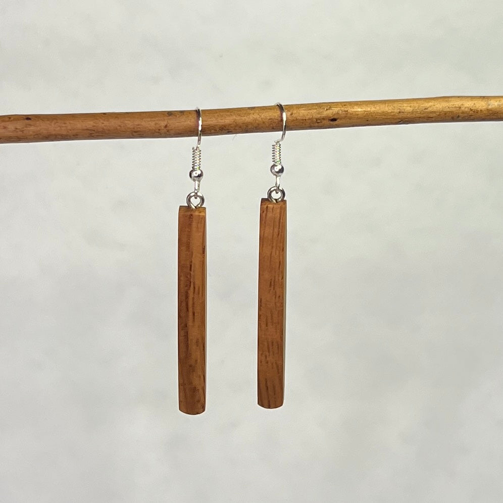 Unique Queensland Maple Earrings Handmade from Recycled Timber
