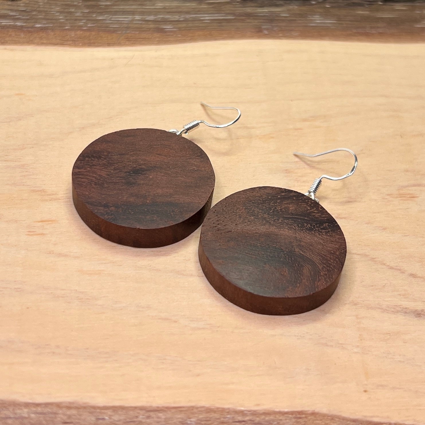 Wooden Earrings - Handmade Dangle Earrings One of a Kind Unique Earrings
