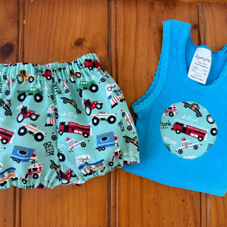 Baby boys bloomers and tank set size 0000