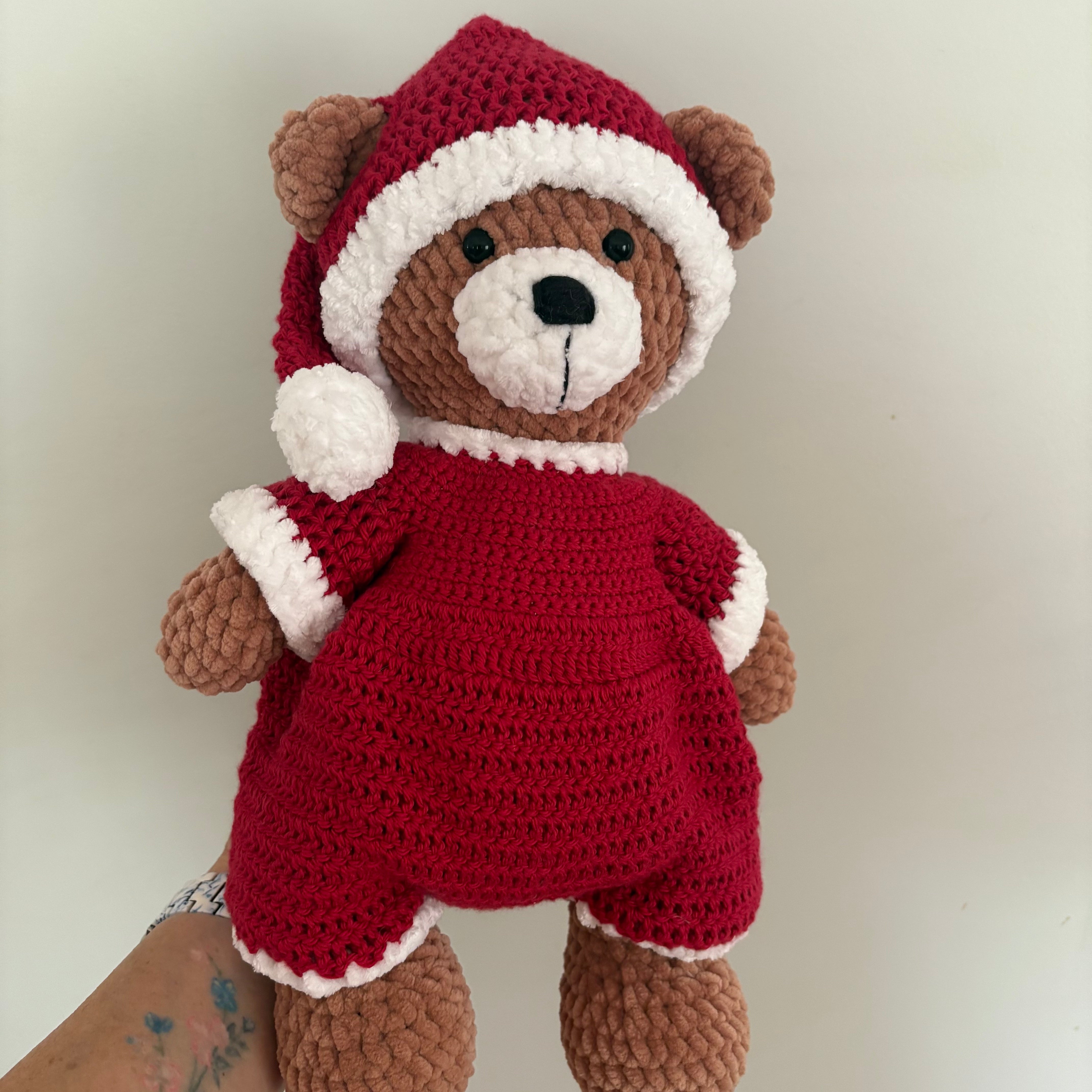 Christmas bear in Santa suit, removable suit, ready to send