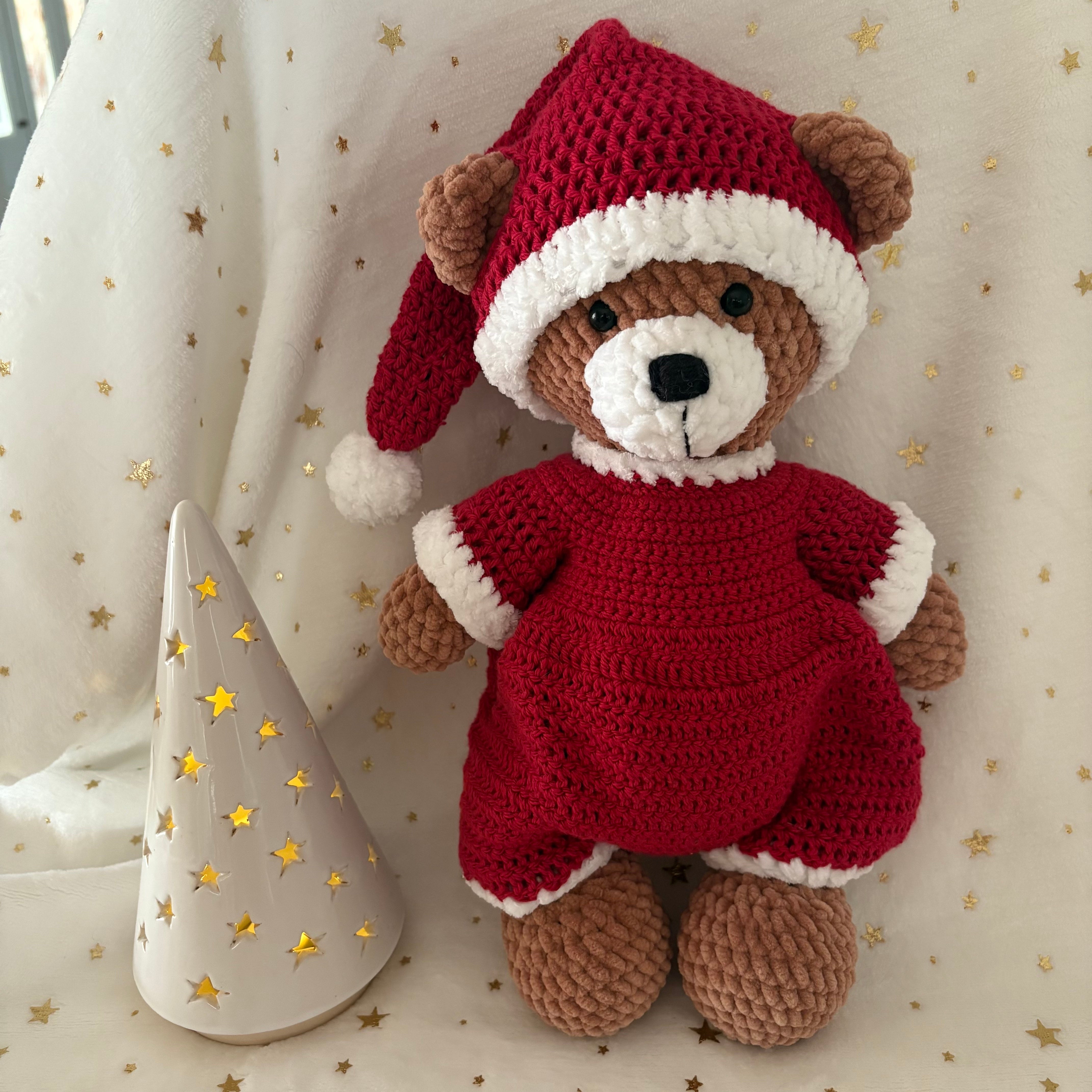 Christmas bear in Santa suit, removable suit, ready to send