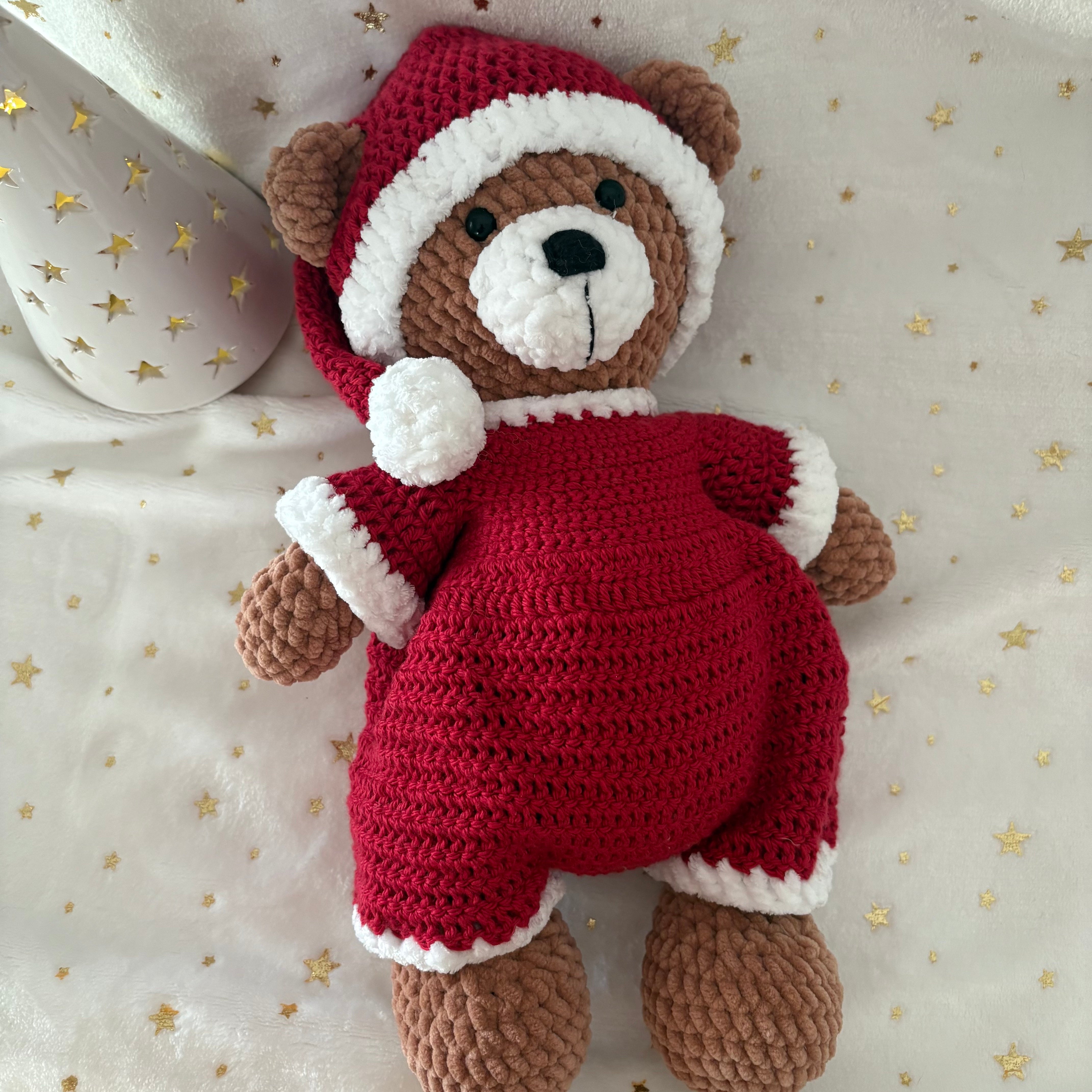 Christmas bear in Santa suit, removable suit, ready to send