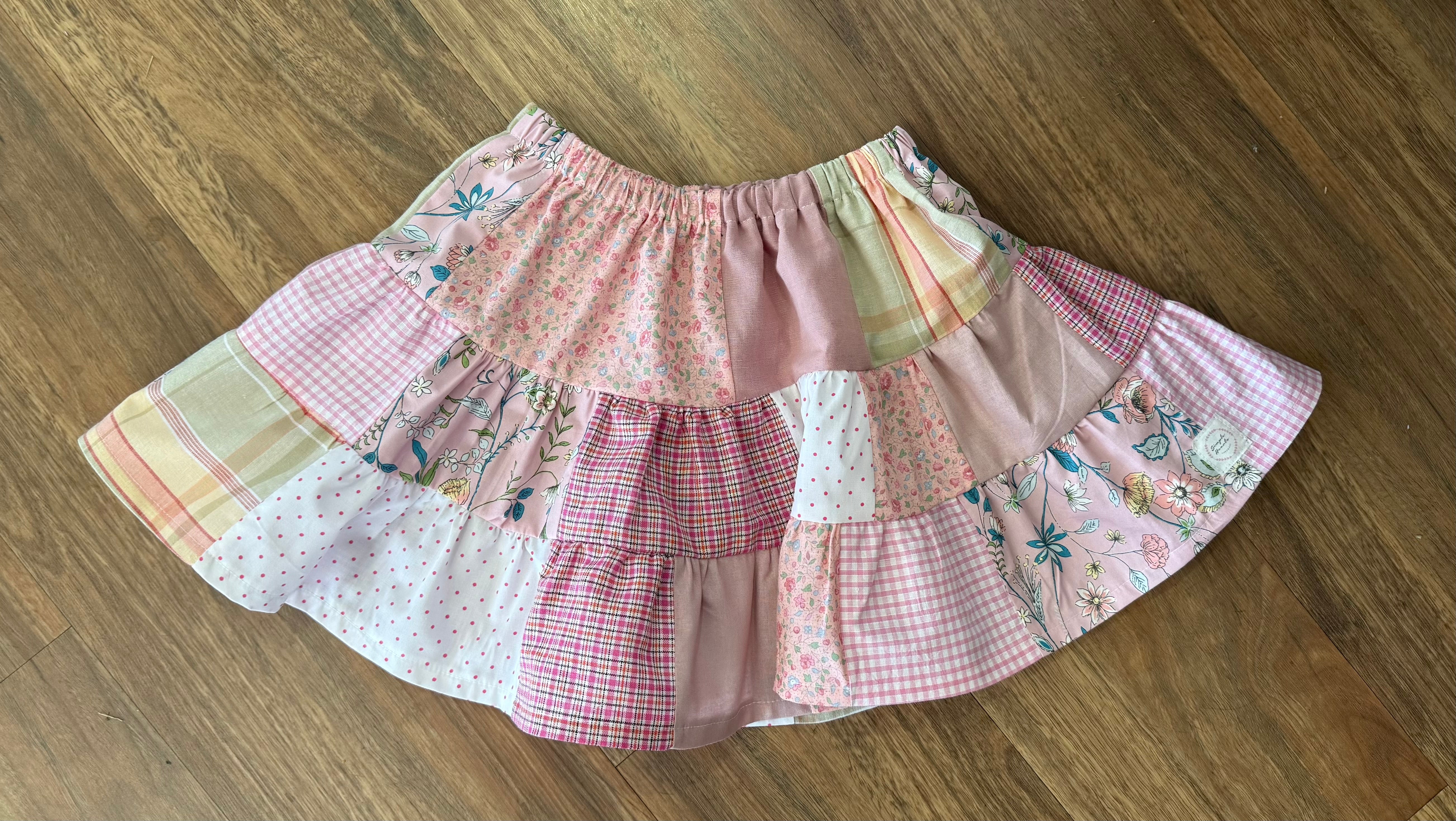 Girls patchwork twirl skirt,size 3