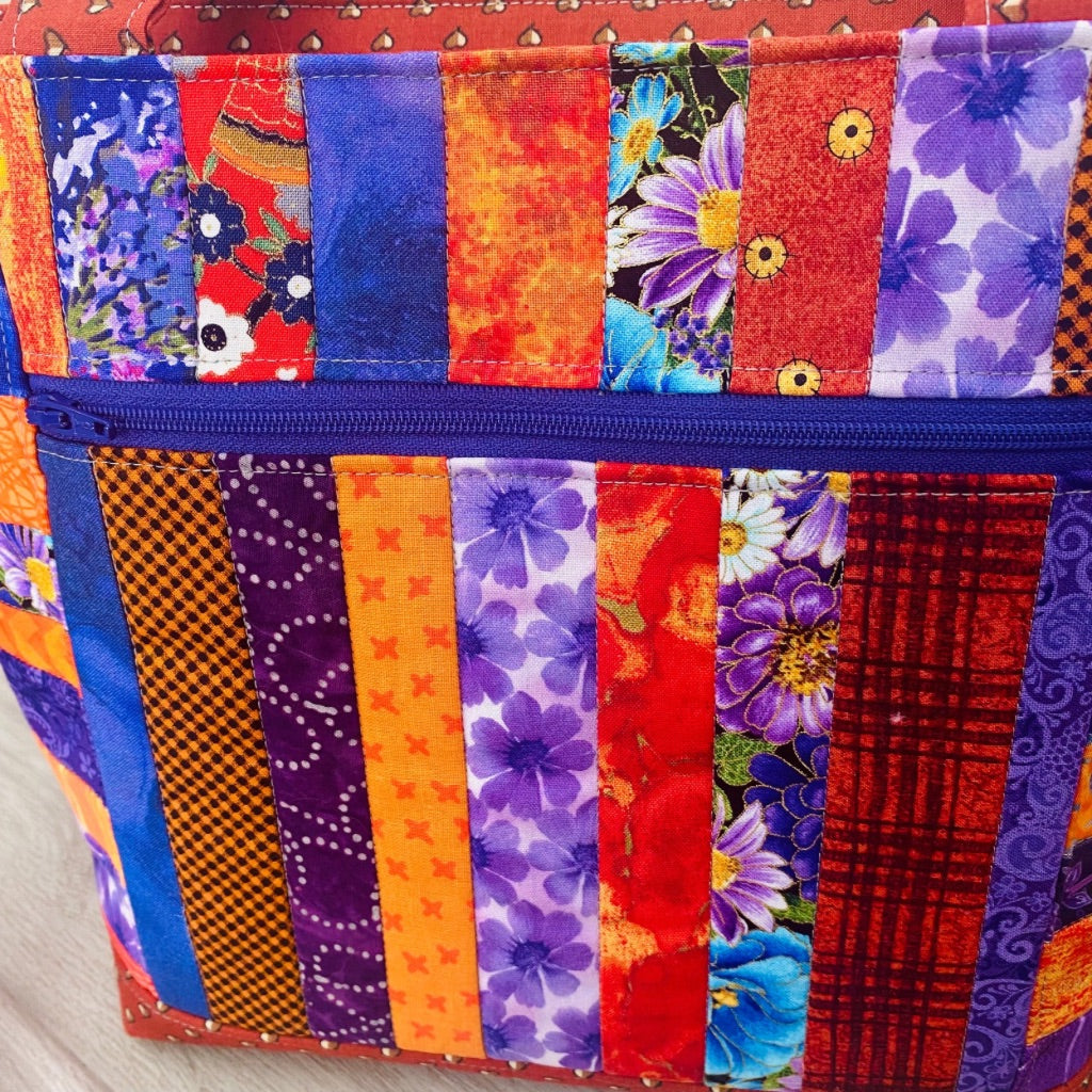 Violet Ember crossbody patchwork bag