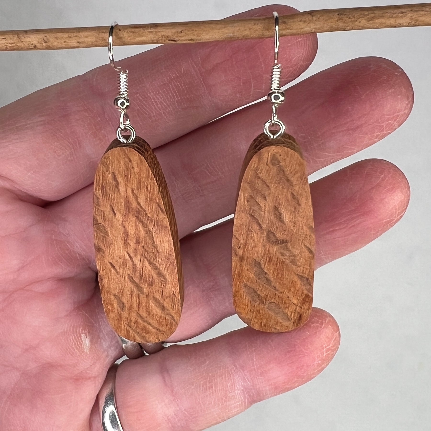 Unique Sheoak Earrings Handmade from Recycled Timber