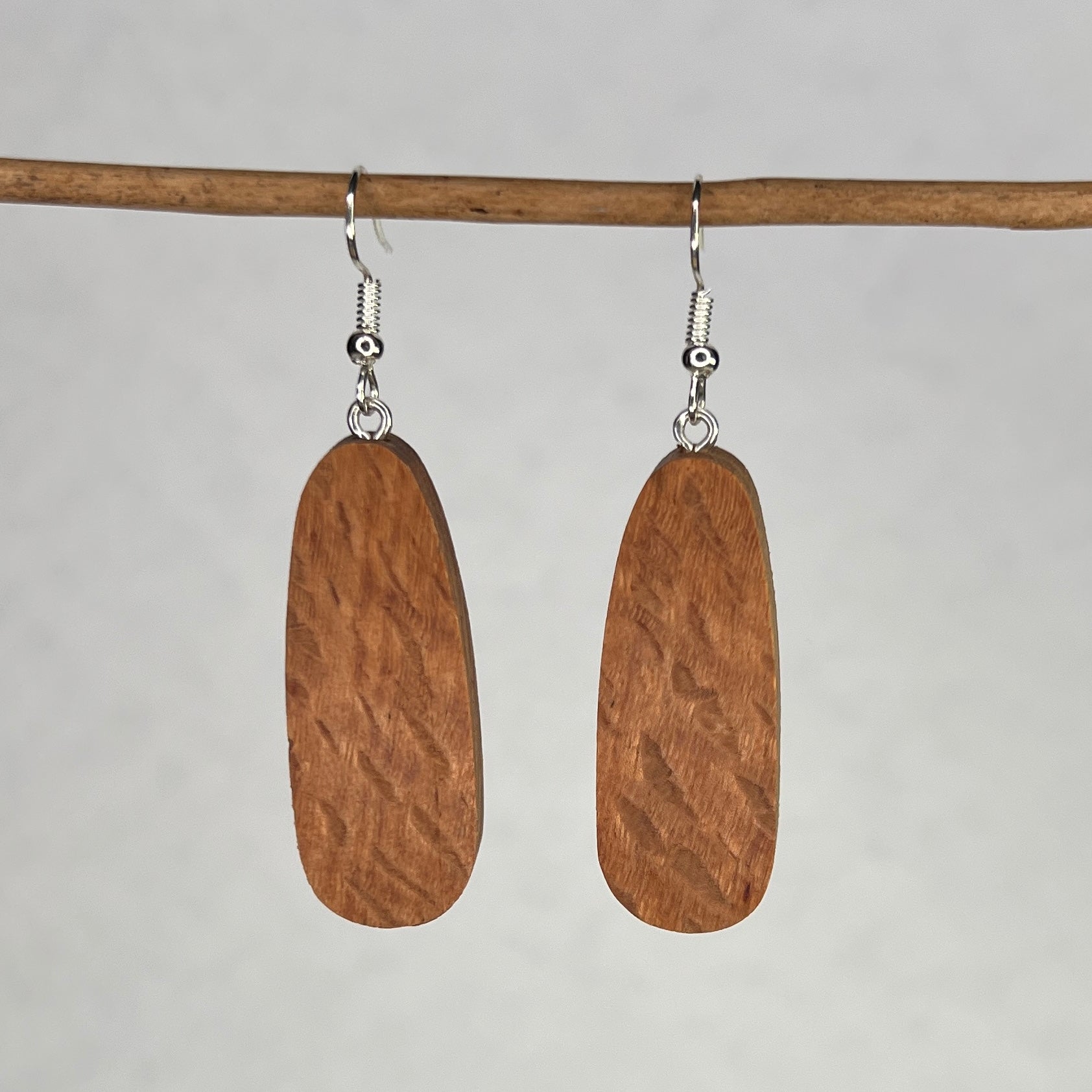 Unique Sheoak Earrings Handmade from Recycled Timber